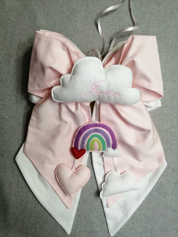 Fiocco nascita con arcobaleno
