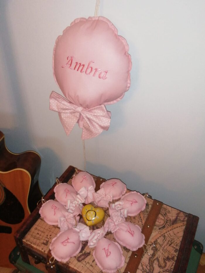 Bomboniera nascita palloncino con iniziale - immagine 3