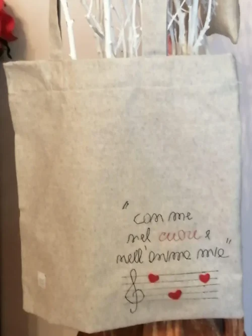 shopper "con me", artigianale personalizzabile