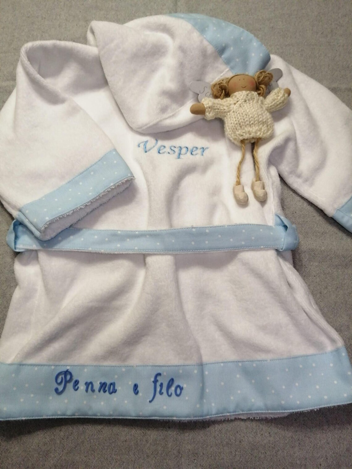 Accappatoio, telo e sacca neonato personalizzati con nome - immagine 5