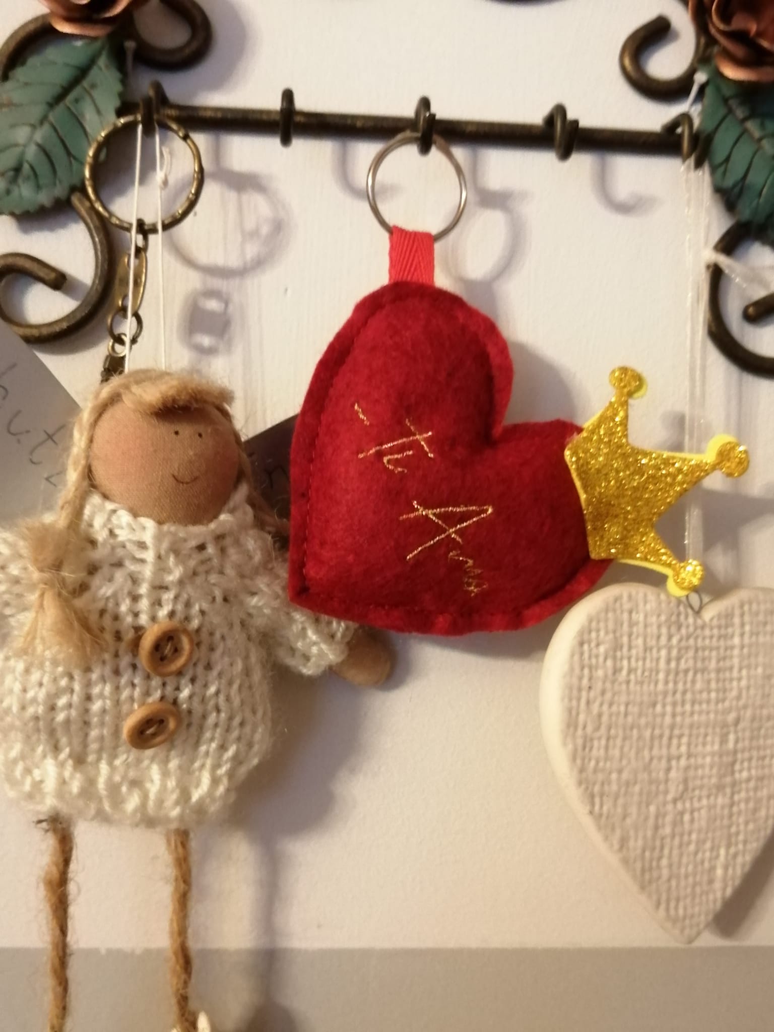 Portachiavi a forma di cuore con scritta personalizzata "Ti Amo" - immagine 2